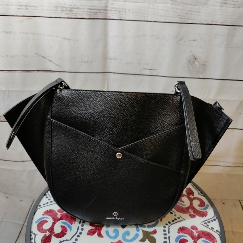 Nanette Lepore Madisyn Double Handle Black Purse
